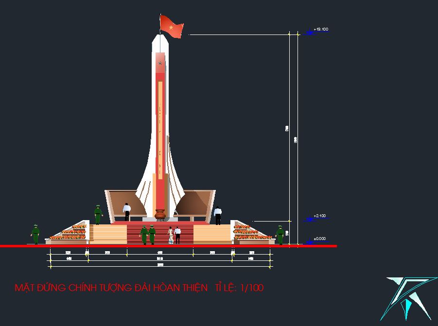 Bản vẽ,đài tưởng niệm,Bản vẽ cad  đài tưởng niệm