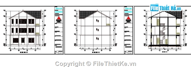 File cad biệt thự 3 tầng,Filethietke biệt thự 3 tầng,Bản vẽ biệt thự 3 tầng,mẫu biệt thự 3 tầng,BT 3 tầng 6.31x10.8m