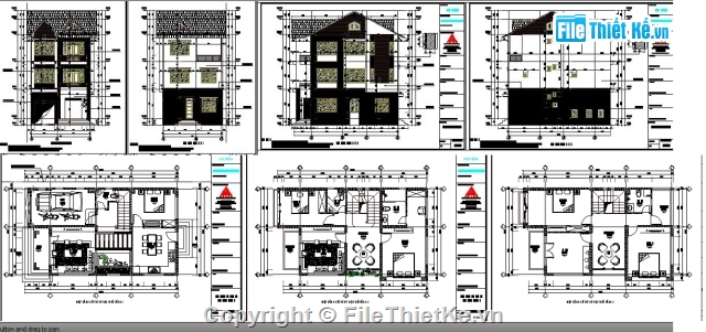 File cad biệt thự 3 tầng,Filethietke biệt thự 3 tầng,Bản vẽ biệt thự 3 tầng,mẫu biệt thự 3 tầng,BT 3 tầng 6.31x10.8m