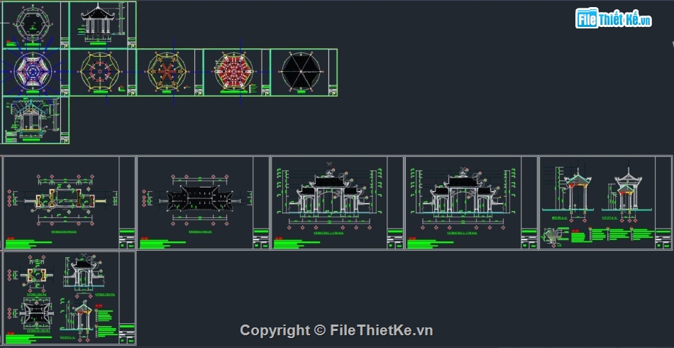 Bản vẽ Autocad Đền mẫu,File cad Đền mẫu,Kiến trúc đền mẫu,Bản vẽ Đền mẫu,CAD Đền mẫu