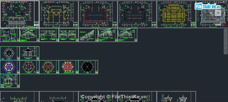 Bản vẽ Autocad Đền mẫu,File cad Đền mẫu,Kiến trúc đền mẫu,Bản vẽ Đền mẫu,CAD Đền mẫu