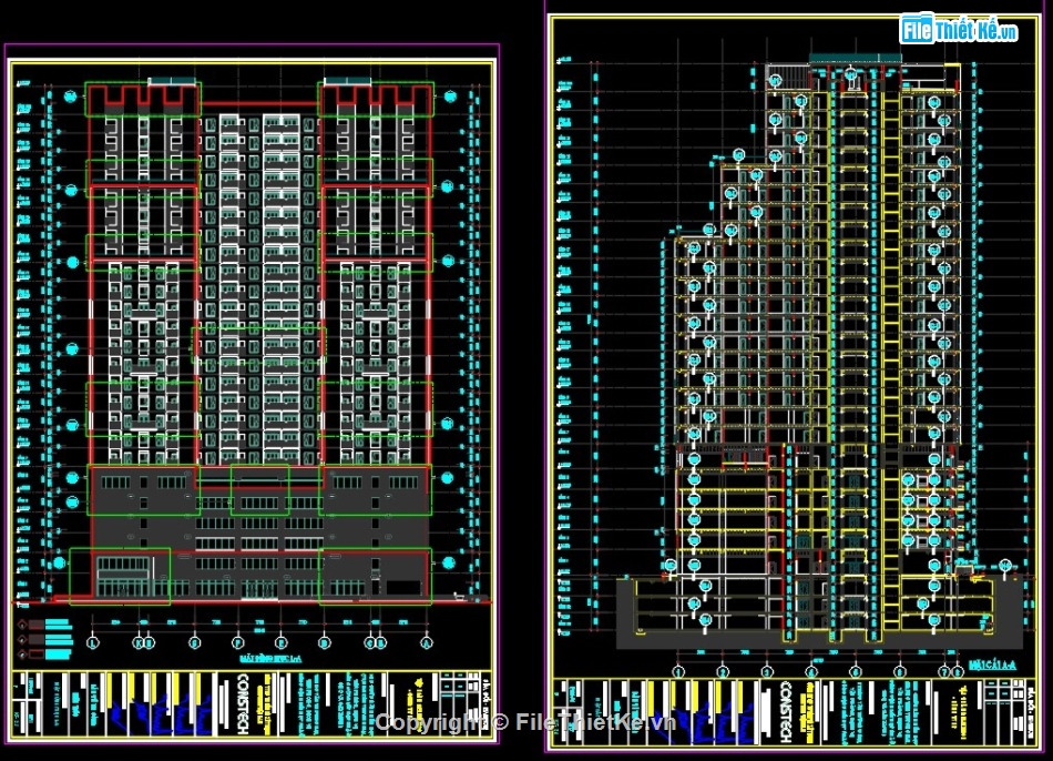 cad chung cư,bản vẽ full chung cư,bản vẽ cad nhà cao tầng