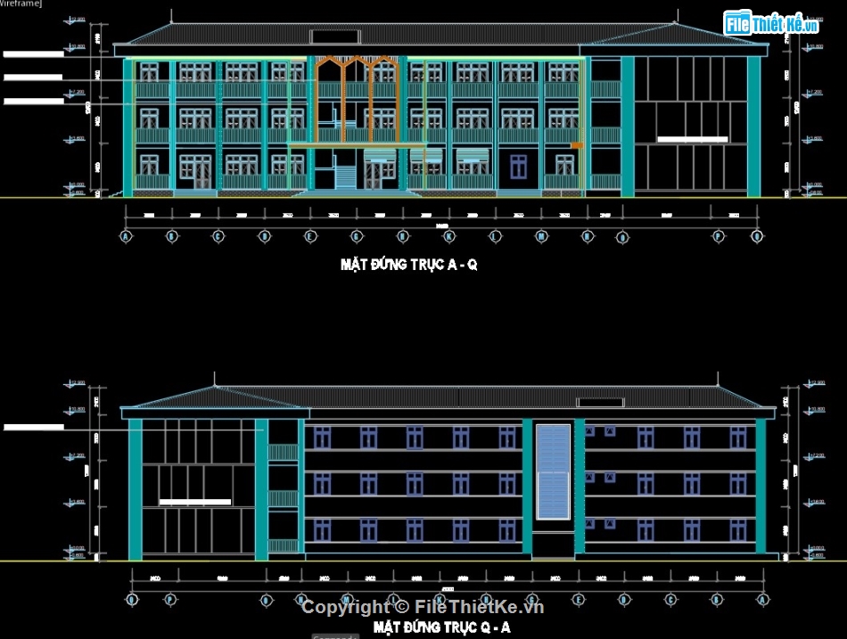 cad full trường mầm non,thiết kế trường mầm non,bản vẽ trường mầm non