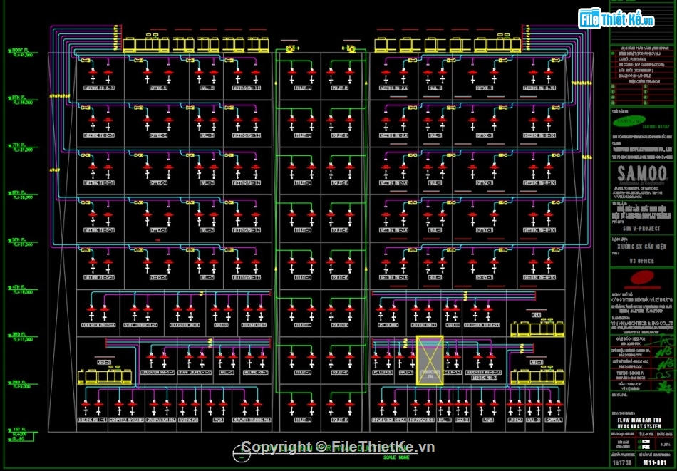 HVAC nhà máy,bản vẽ điều hòa nhà máy,bản vẽ cad HVAC nhà máy