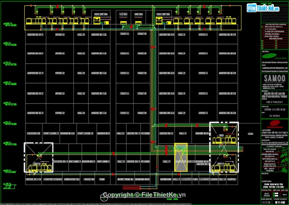 HVAC nhà máy,bản vẽ điều hòa nhà máy,bản vẽ cad HVAC nhà máy