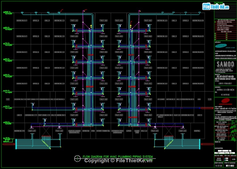 HVAC nhà máy,bản vẽ điều hòa nhà máy,bản vẽ cad HVAC nhà máy