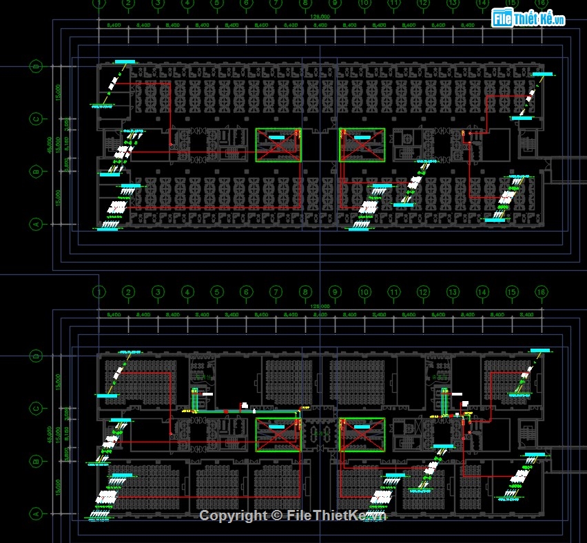 HVAC nhà máy,bản vẽ điều hòa nhà máy,bản vẽ cad HVAC nhà máy