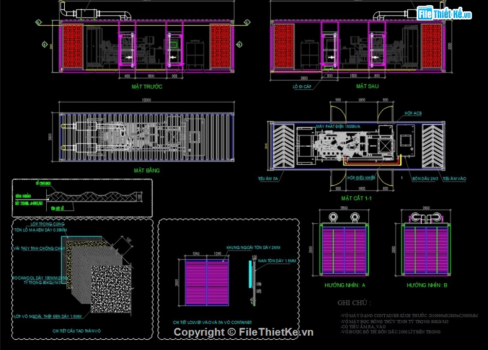 bản vẽ máy phát điện,bản vẽ hoàn công máy phát,bản vẽ máy phát 1500kva