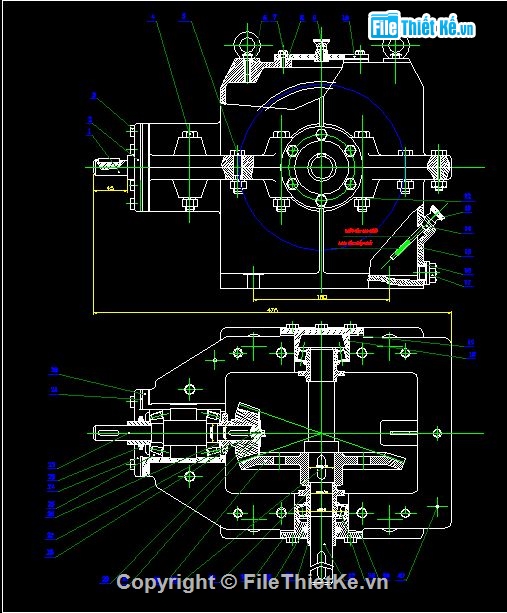 Bản vẽ,Bản vẽ full,Bản vẽ autocad,hộp giảm tốc