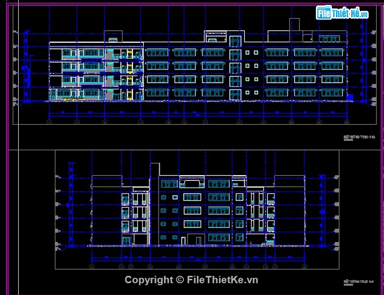 cad trường học,bản vẽ cad trường quốc tế,bản vẽ cad trường liên cấp