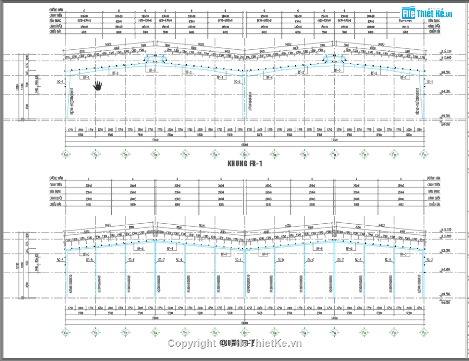 nhà xưởng công nghiệp nhịp 33m,Nhà xưởng công nghiệp 2 nhịp 33mx 215m,Kết cấu nhà xưởng 33m,Bản vẽ kết cấu nhà xưởng nhịp 33,Nhà xưởng kích thước 66m x215m