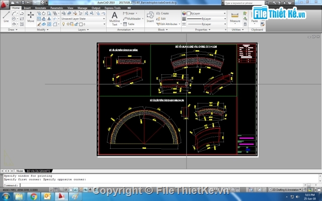 bó vỉa vỉ hè,bản vẽ cad bó vỉa đá Granit,bó vỉa vỉa hè đá Granit,Khai triển chi tiết bó vỉa đá