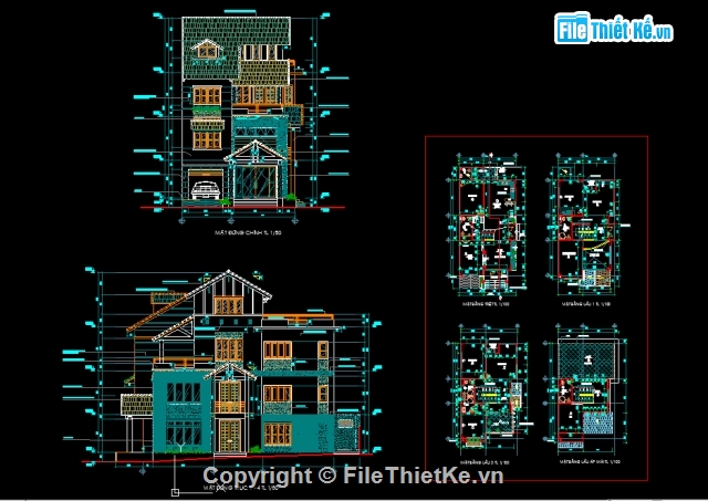 biệt thự 3 tầng,Nhà phố 3 tầng  9x19.4m,Nhà phố 3 tầng 8.76x14.8m,2 Mẫu Nhà biệt thự phố 3 tầng