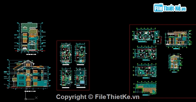 biệt thự 3 tầng,Nhà phố 3 tầng  9x19.4m,Nhà phố 3 tầng 8.76x14.8m,2 Mẫu Nhà biệt thự phố 3 tầng