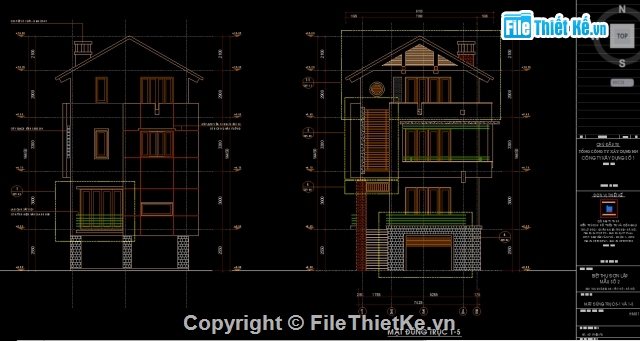 biệt thự 3 tầng,bản vẽ biệt thự 3 tầng,kiến trúc 3 tầng,biệt thự 3 tầng 11x23m,biệt thự 11x23m