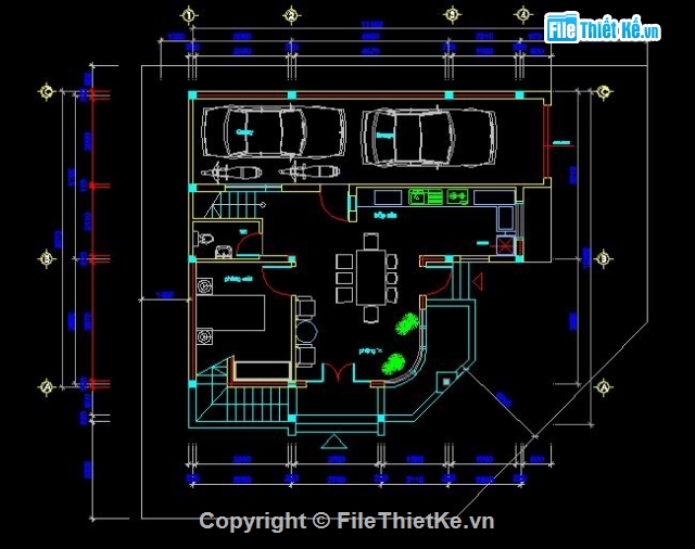 biệt thự 4 tầng,mẫu biệt thự đẹp,bản vẽ biệt thự,biệt thự kích thước 9 x 11m