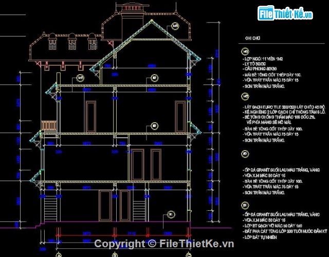 biệt thự 4 tầng,mẫu biệt thự đẹp,bản vẽ biệt thự,biệt thự kích thước 9 x 11m