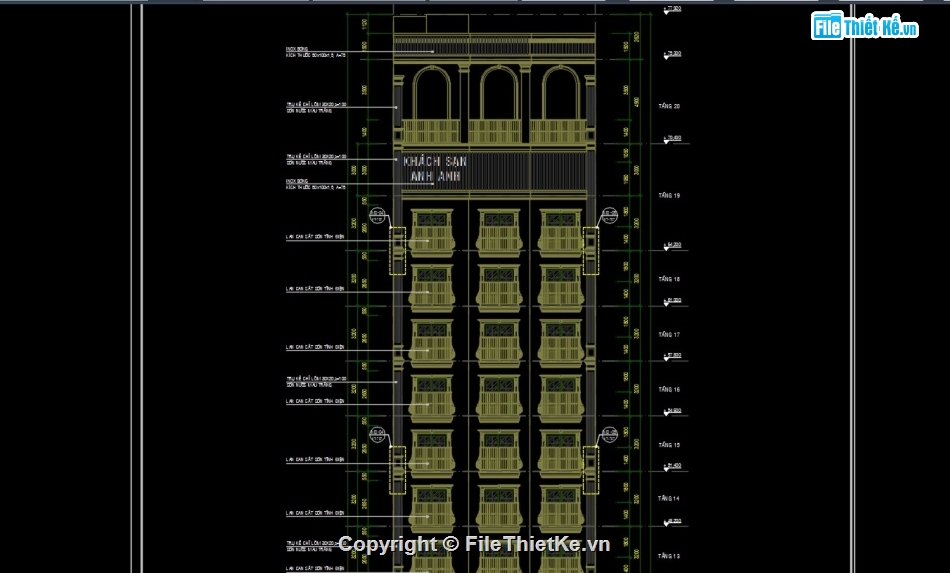 kiến trúc khách sạn,cad khách sạn,thiết kế cad khách sạn,bản vẽ cad khách sạn