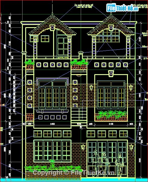 kiến trúc 2.5 tầng,biệt thự 2 tầng,mẫu nhà phố 3 tầng