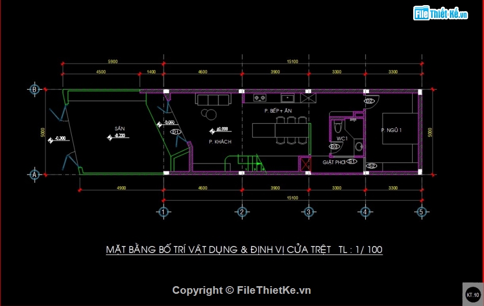 bản vẽ nhà phố 2 tầng,bản vẽ cad nhà phố 2 tầng,kiến trúc nhà phố 2 tầng,nhà phố 5x15m