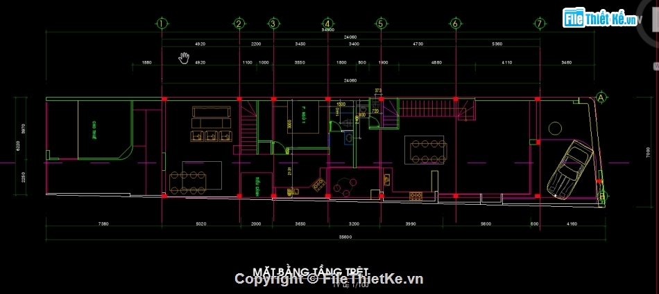 Bản vẽ  nhà 2 tầng 7x35.6m,Bản vẽ  cad nhà 2 tầng,Bản vẽ  nhà 2 tầng,File cad nhà 2 tầng 7x35.6m