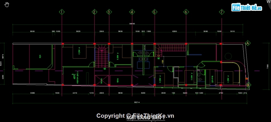 Bản vẽ  nhà 2 tầng 7x35.6m,Bản vẽ  cad nhà 2 tầng,Bản vẽ  nhà 2 tầng,File cad nhà 2 tầng 7x35.6m