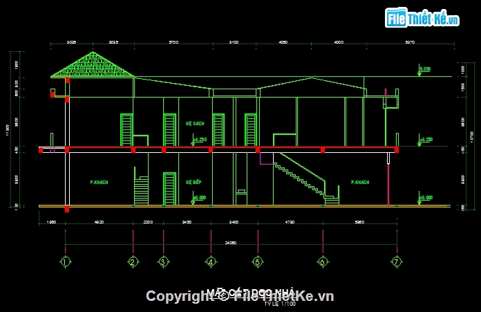 Bản vẽ  nhà 2 tầng 7x35.6m,Bản vẽ  cad nhà 2 tầng,Bản vẽ  nhà 2 tầng,File cad nhà 2 tầng 7x35.6m