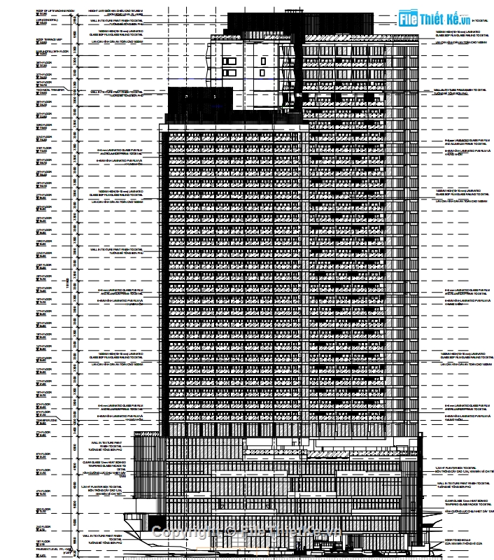 kiến trúc khách sạn,khách sạn,file cad kiến trúc đầy đủ,bản vẽ kiến trúc khách sạn