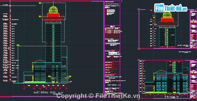 Kiến trúc Khách sạn Majestic,Bản vẽ nghiêng,bản vẽ cad khách sạn,Filethietke khách sạn,Khách sạn 17 tầng