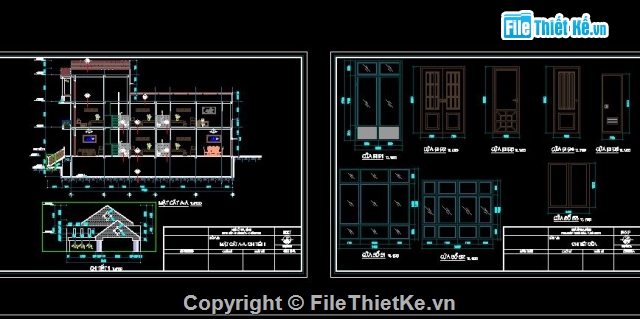 Bản vẽ nhà phố,Kiến trúc nhà phố,nhà kích thước 5 x 20m