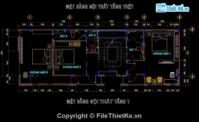 Bản vẽ nhà phố,nhà phố 3 tầng,nhà phố 5.5x15m