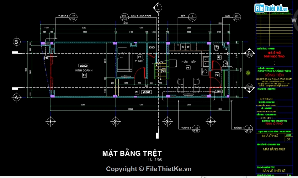 nhà phố 3 tầng,nhà phố 3 tầng 4.5x17.5m,Bản vẽ nhà phố,kiến trúc Nhà phố 3 tầng