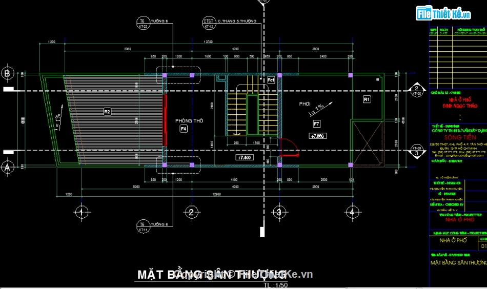 nhà phố 3 tầng,nhà phố 3 tầng 4.5x17.5m,Bản vẽ nhà phố,kiến trúc Nhà phố 3 tầng