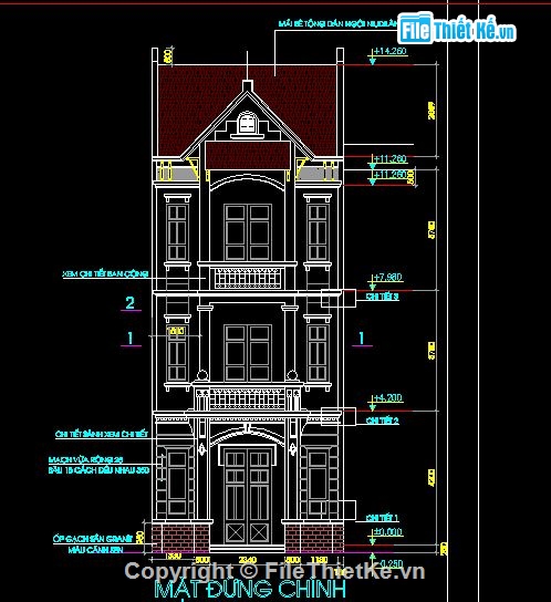 nhà phố cổ điển,nhà cổ điển mái ngói,nhà kích thước 6 x 24m,kiến trúc nhà phố