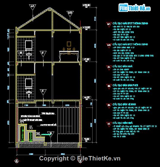 Bản vẽ nhà phố,kiến trúc 3 tầng,kiến trúc 2 tầng 1 tum,nhà phố 6x13m