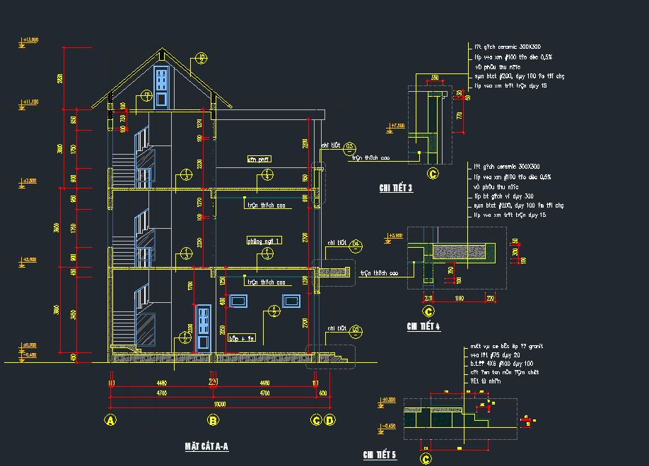 biệt thự 3 tầng,bản vẽ cad biệt thự 3 tầng,mẫu biệt thự 3 tầng,biệt thự 3 tầng 14x14.9m