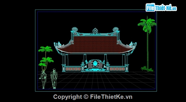 bản vẽ miếu thờ,bản vẽ miếu Giáp Đông,bản vẽ miếu