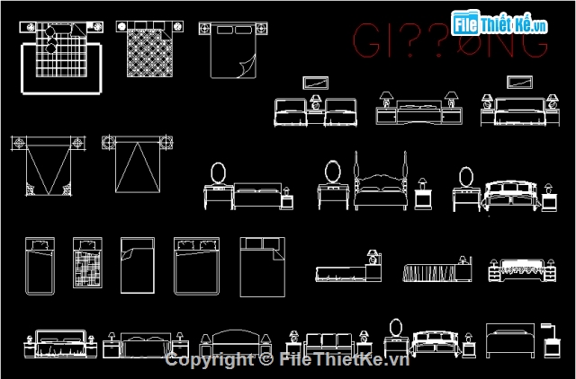 Bản vẽ autocad,giường ngủ,mô hình giường,bản vẽ giường ngủ