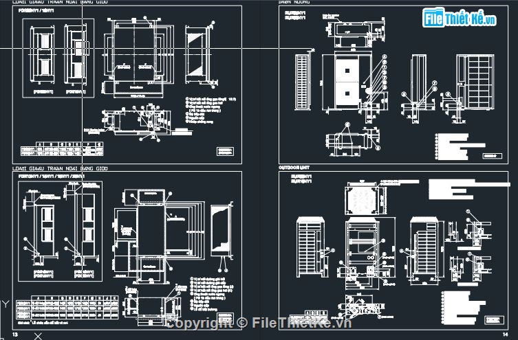 CAD điều hòa,Indoor dwg,Outdoor dwg