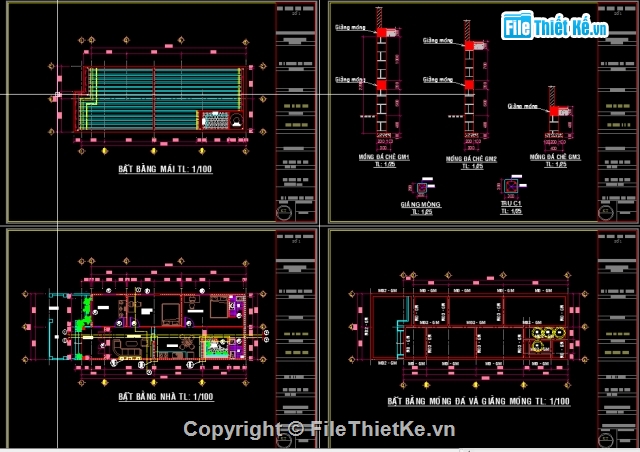 nhà cấp 4 mái thái,Nhà 1 tầng 5x15m,thiết kế nhà 5x15m,bản vẽ nhà cấp 4