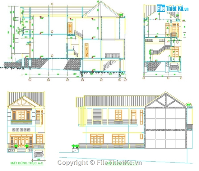 nhà 1 hầm 2 tầng,Nhà 2 tầng 1 hầm,nhà 1 hầm 2 tầng 7x20m