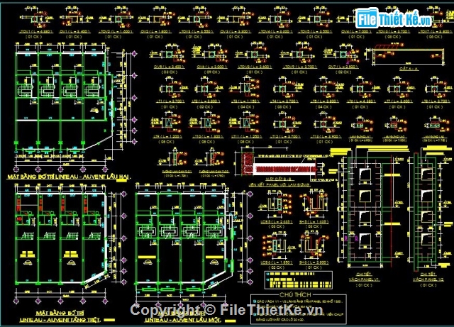 Bản vẽ kiến trúc Nhà,Nhà 4 căn 15.65x15.8m,thiết kế nhà 4 tầng,mẫu nhà 4 căn