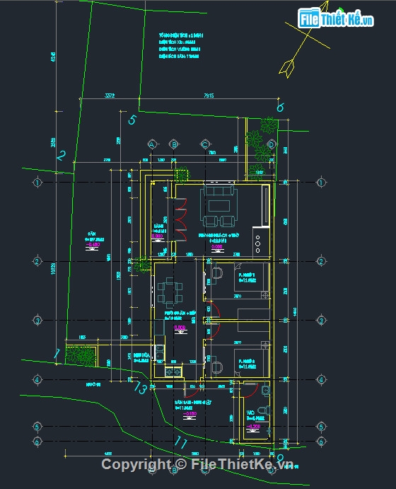 nhà cấp 4,file autocad nhà cấp 4,nhà cấp 4 file cad,Cad kiến trúc nhà cấp 4