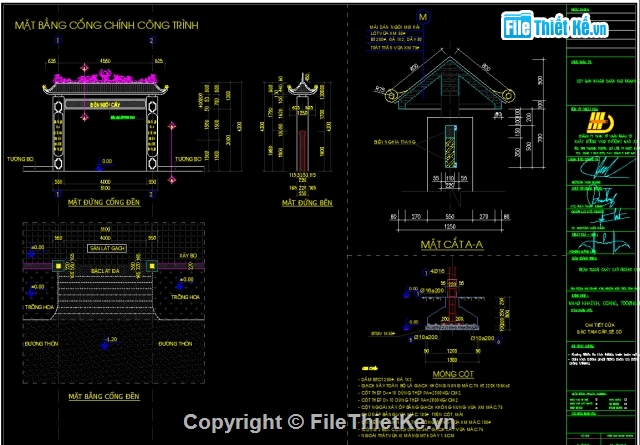 cổng tường rào,đền thờ,cad nhà thờ,cad cổng nhà thờ,nhà khách đền thờ