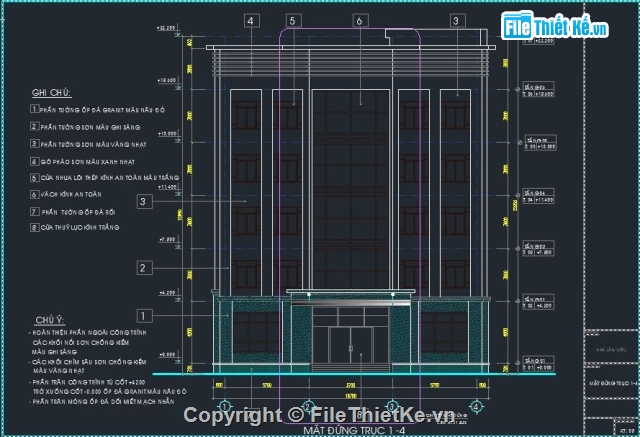 Bản vẽ kiến trúc Nhà,cad cầu thang,kiến trúc 6 tầng,Nhà làm việc 6 tầng