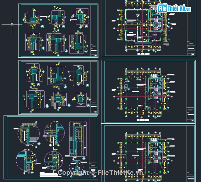 Bản vẽ kiến trúc Nhà,cad cầu thang,kiến trúc 6 tầng,Nhà làm việc 6 tầng