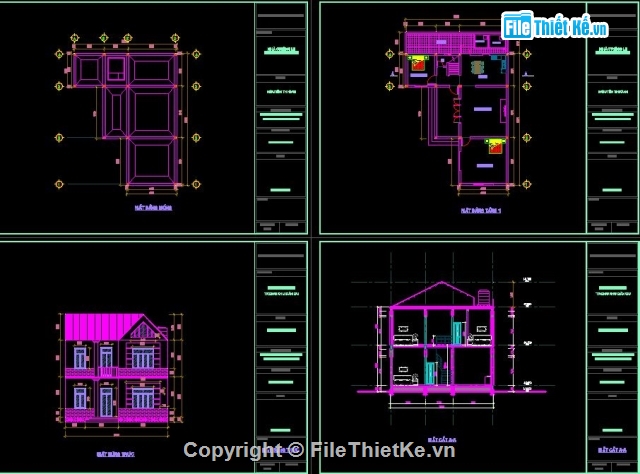 nhà 2 tầng,nhà 2 tầng 10x12.85m,bản vẽ nhà 2 tầng,file cad nhà ở 2 tầng,thiết kế nhà 2 tầng