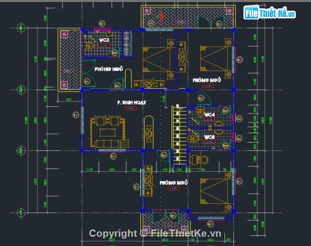 kiến trúc biệt thự,biệt thự 2 tầng,bản vẽ biệt thư 2 tầng,mẫu biệt thự,File cad nhà biệt thự,file cad nhà ở