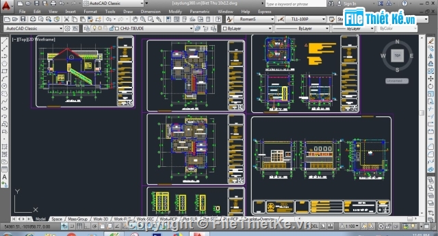 kiến trúc biệt thự,biệt thự 2 tầng,bản vẽ biệt thư 2 tầng,mẫu biệt thự,File cad nhà biệt thự,file cad nhà ở