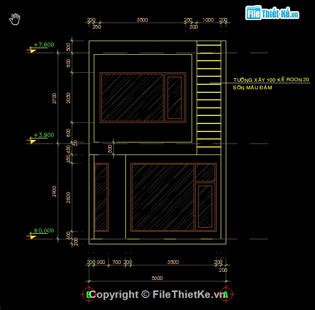 Nhà phố 2 tầng 5.6x13.6m,kiến trúc 2 tầng 5.6x13.6m,kết cấu 2 tầng,CAD Nhà phố 2 tầng 5.6x13.6m,bản vẽ nhà 2 tầng